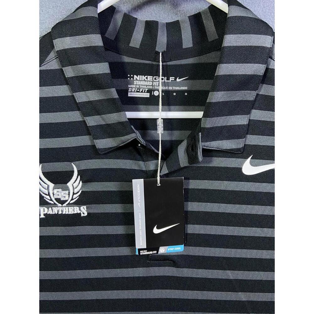 Nike Golf Smiths Station Baseball Dri-Fit Polo Shirt Striped Logo Men's Size L